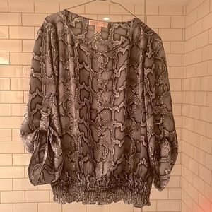 Michael Kors Snakeskin Satin Top